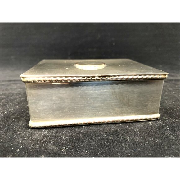 English Cheltenham Silverplate Hinged Trinket Box Silver on Copper 3 Small Trays - Picture 5 of 16